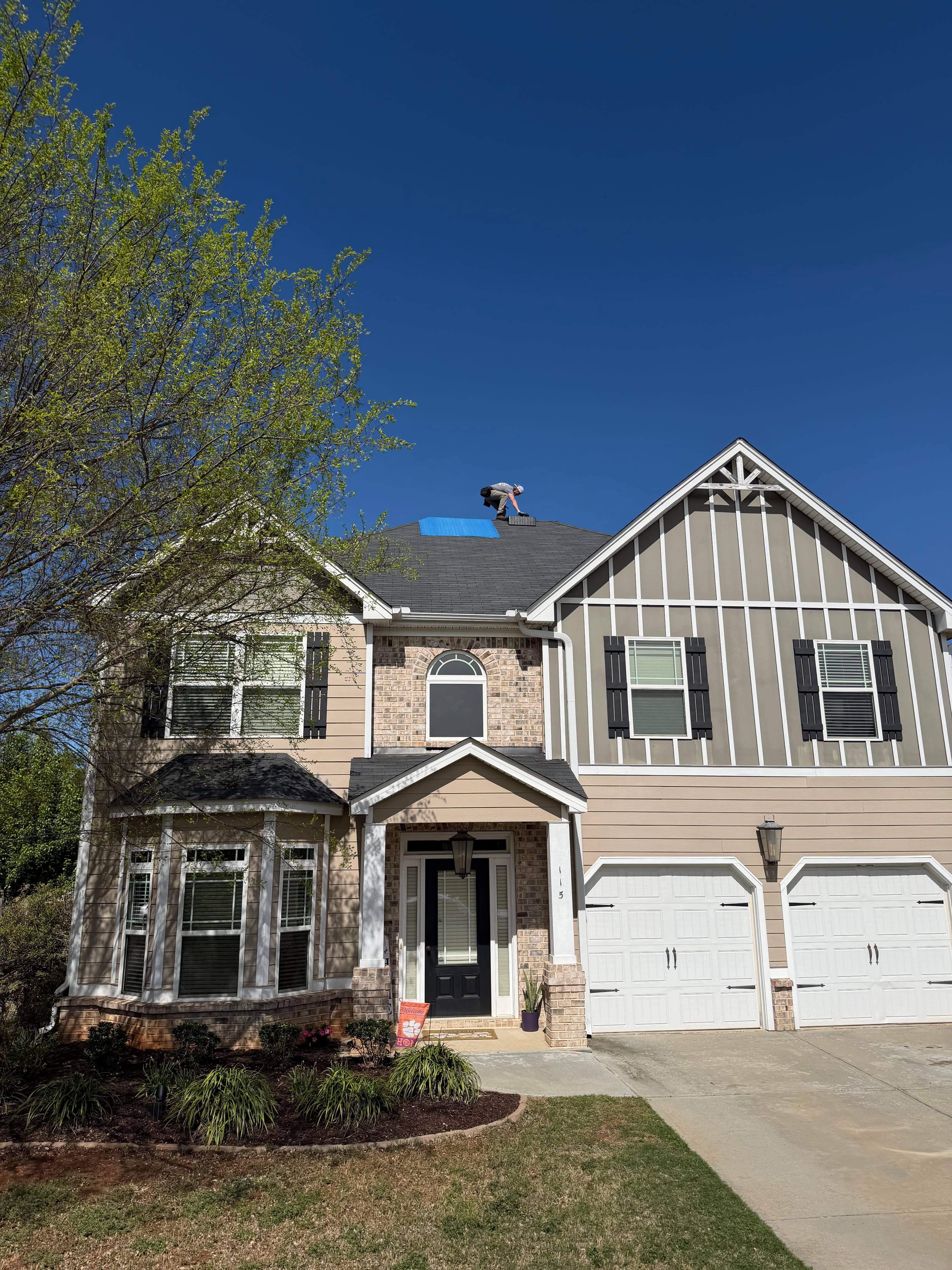 Completed roofing project